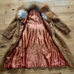 Vintage Red Fox Full Length Genuine Fur Coat Steen & Wright Penny Lane Princess